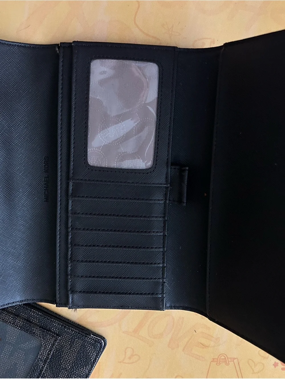 Michael Kors Black Signature Continental Wallet with Card Holder